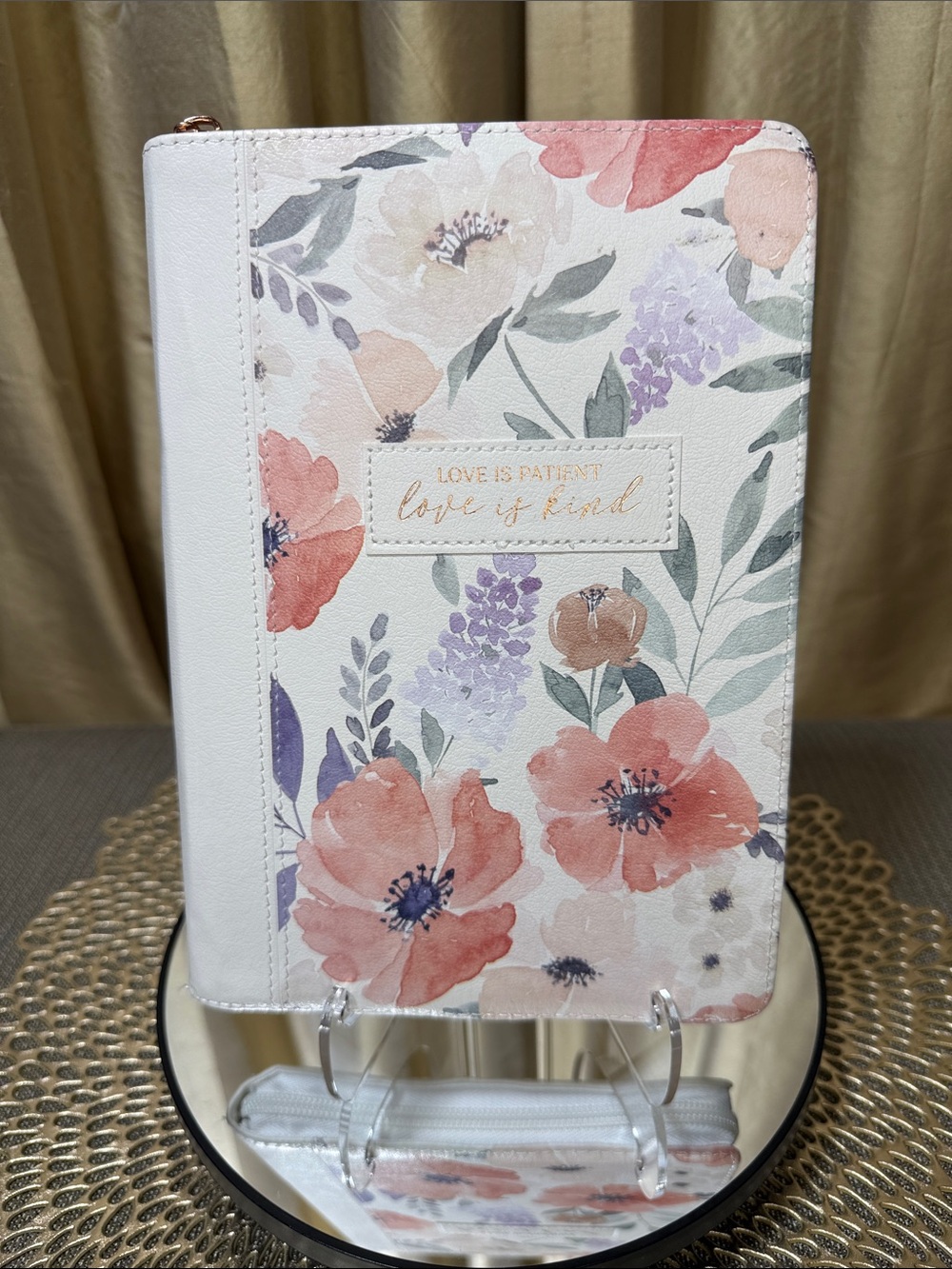 Love Is Patient Love Is Kind Floral Zip Around Lined Journal Gift